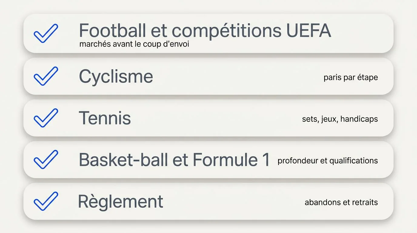 Sports, marchés et valeur des paris — bookmakers Belgique