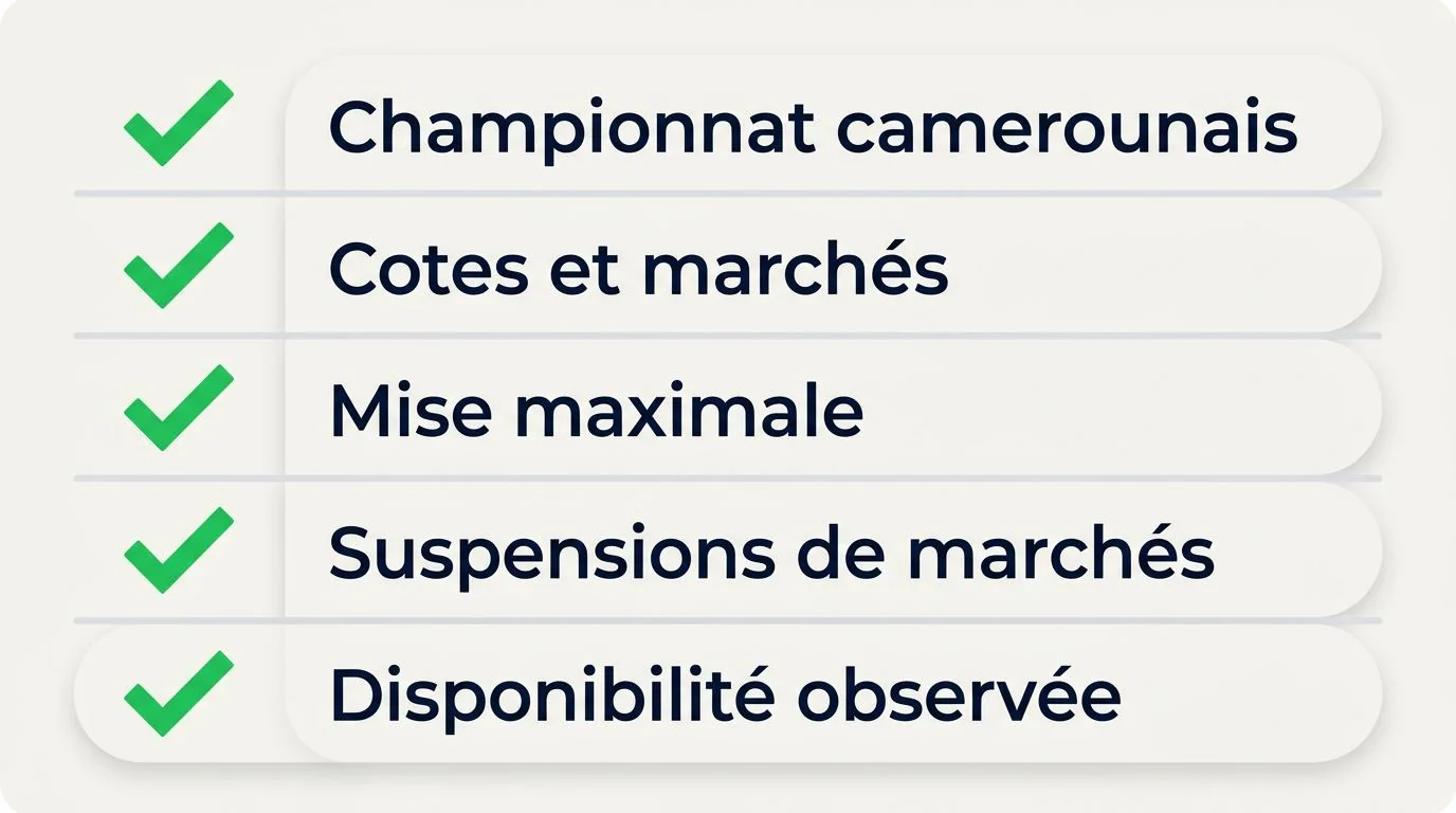 Marchés de football et compétitions couvertes — bookmakers Cameroun