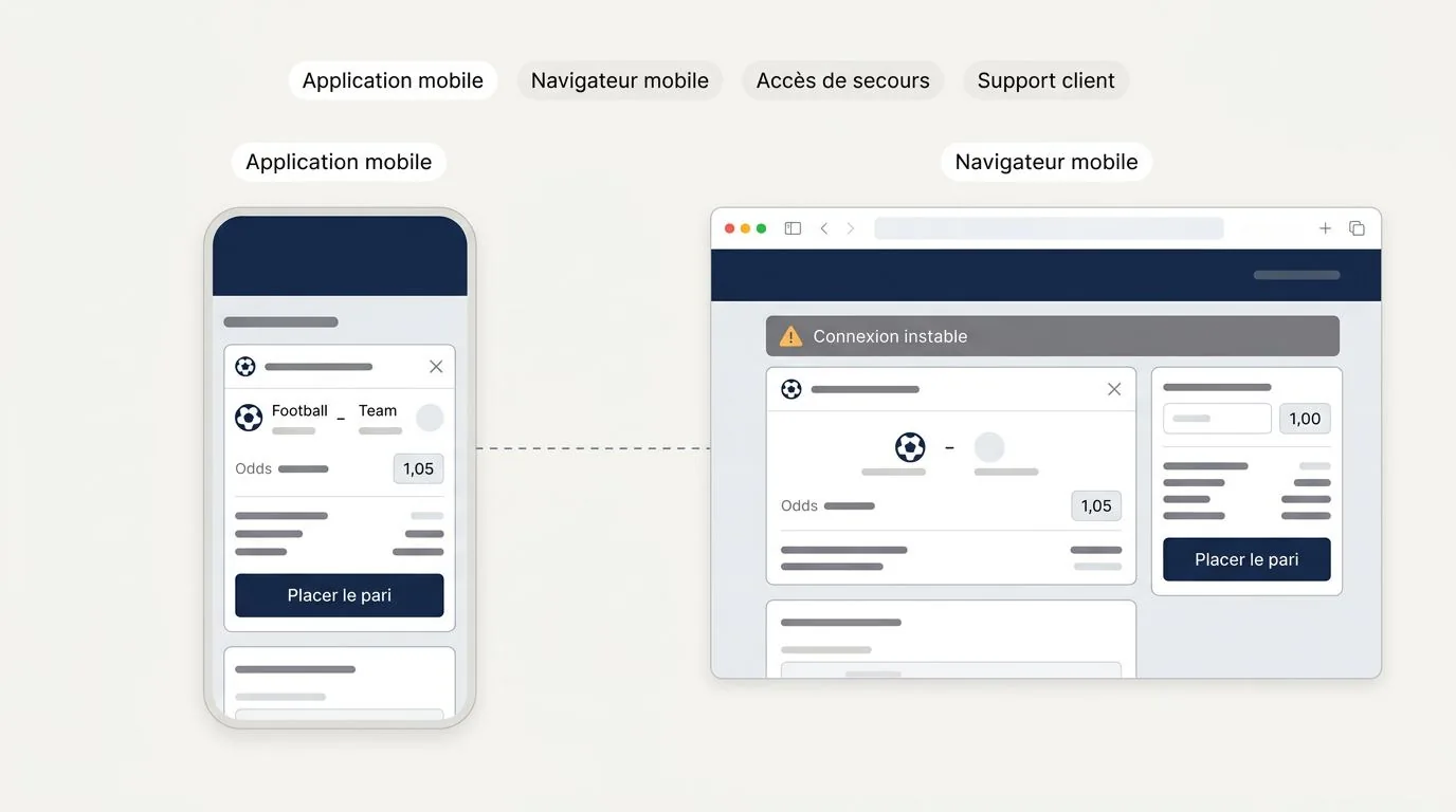 Paris sur mobile avec une connexion variable — bookmakers Cameroun