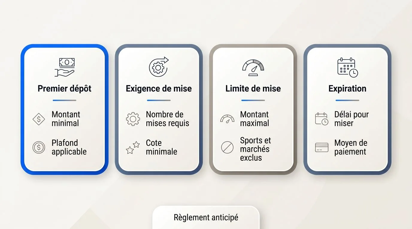 Bonus de bienvenue et conditions promotionnelles — bookmakers Espagne