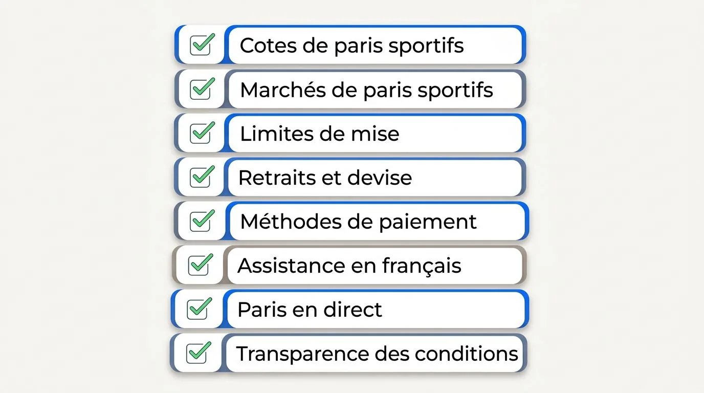 Critères d’évaluation — bookmakers Espagne