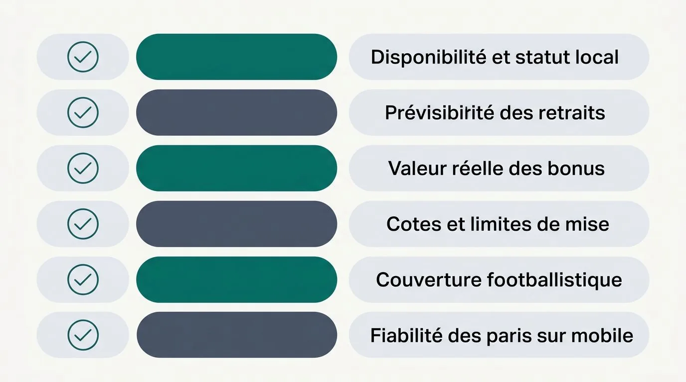 Critères pour comparer les bookmakers accessibles en Tunisie — bookmakers Tunisie