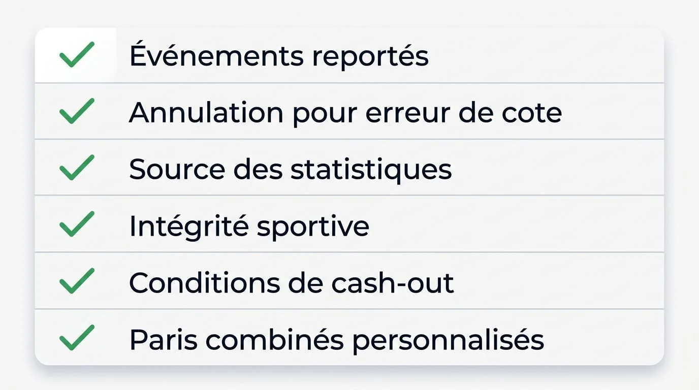 Règlement des paris et limites